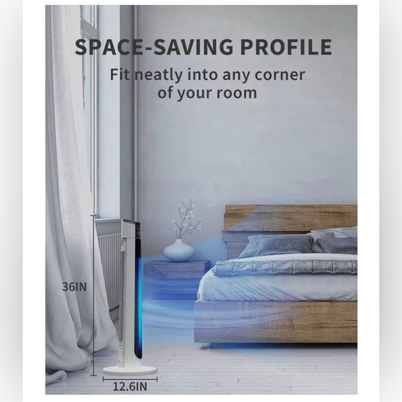 VEOHAUT Tower Fan - Oscillating Fan with Remote - Picture 3 of 12